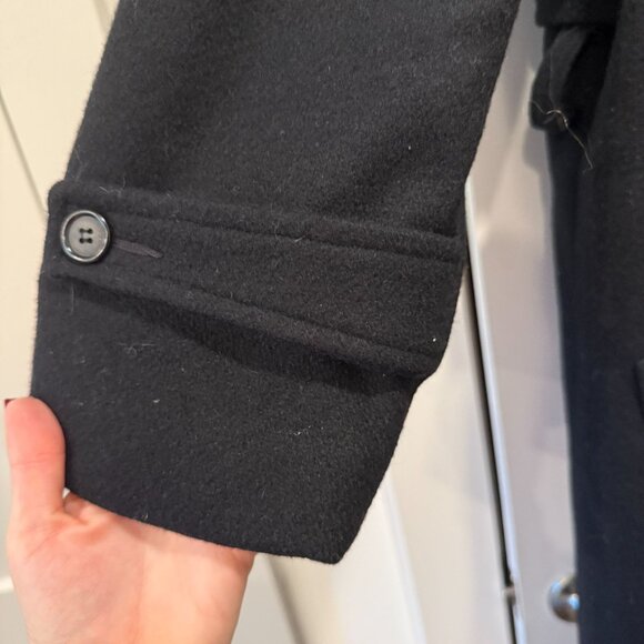 JK Collections New York Men’s Wool Overcoat Black Size 46 Made in USA - Picture 3 of 14